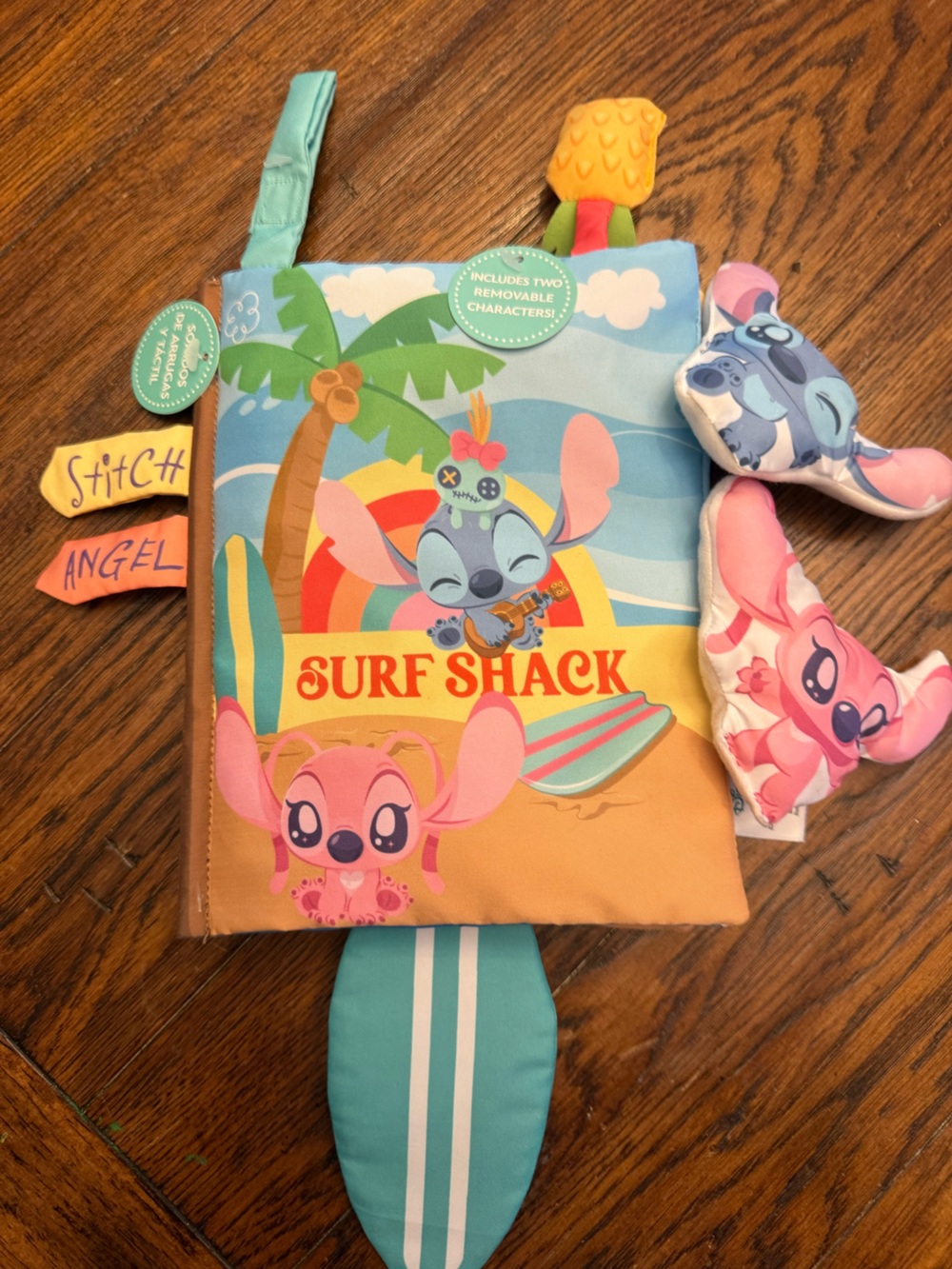 Disney Surf Shack Soft Book with Teal, Pink, Yellow and Blue